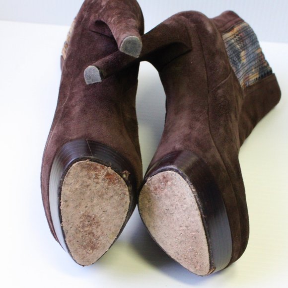 Rachel Zoe Brown Audrey Suede and Snakeskin Platform Ankle Boot Shoes size US 10 - Picture 10 of 12